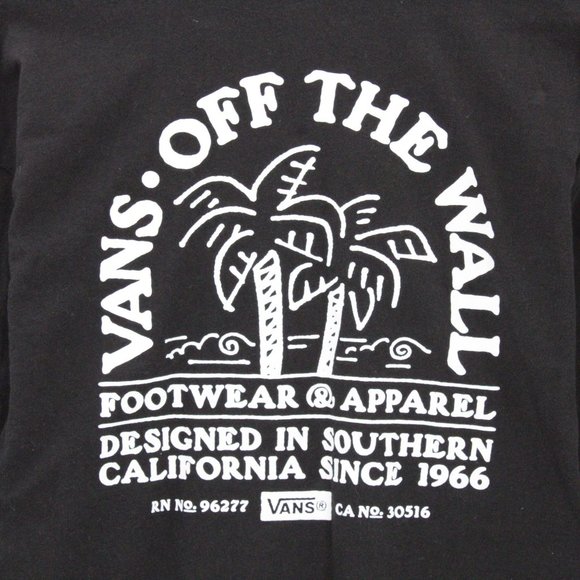 Vans T-shirt Men's Casual Black Long Sleeve Crewneck Big Logo Graphic Size L - Picture 7 of 9